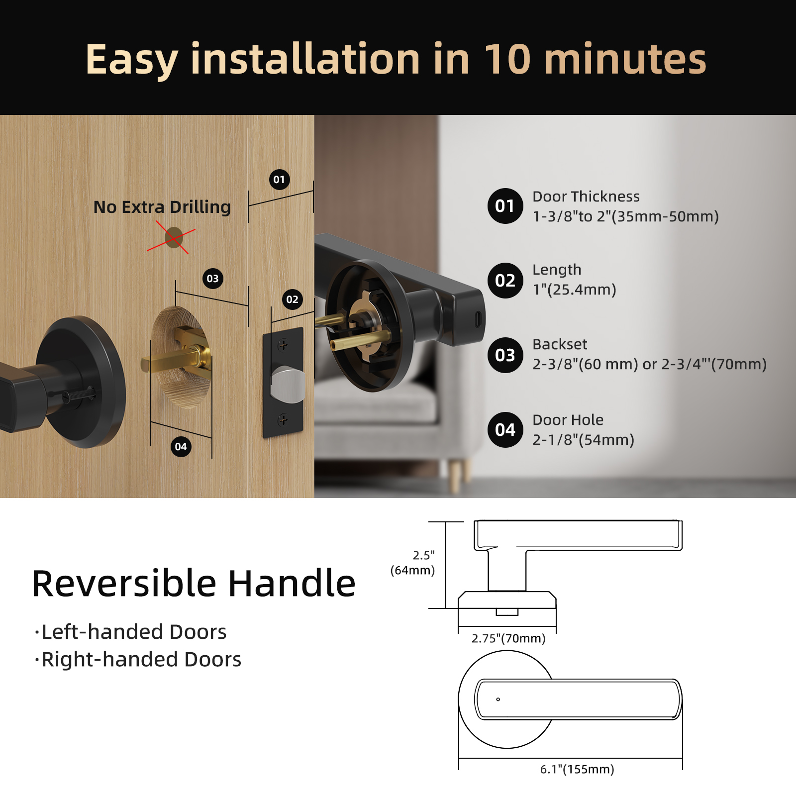 Viladepot Handle Shaped Smart  – Glass Door Hinge recenzja i cena