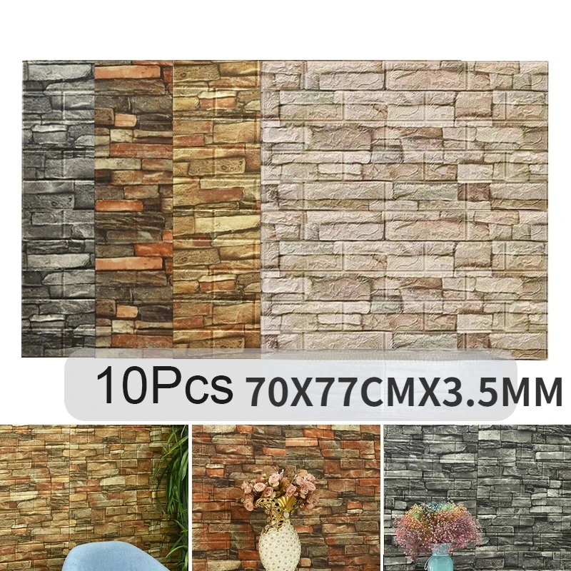 10PCS Self Adhesive 3D Brick W – Pvc Panel Background recenzja i cena