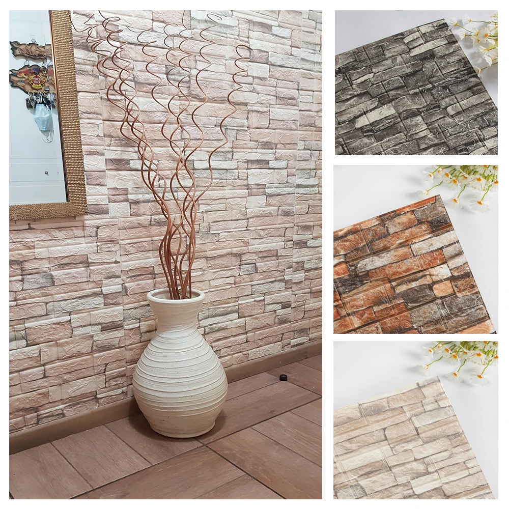 10PCS Self Adhesive 3D Brick W – Pvc Panel Background recenzja i cena